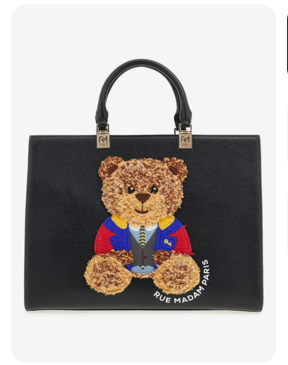 Borsa MARVIN TOTE BAG Nera – Rue Madam Paris | Eco-pelle Made in Italy