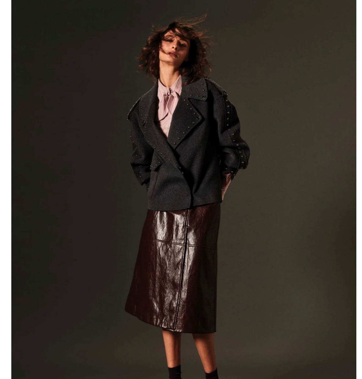 Biker in lana shirt a porter