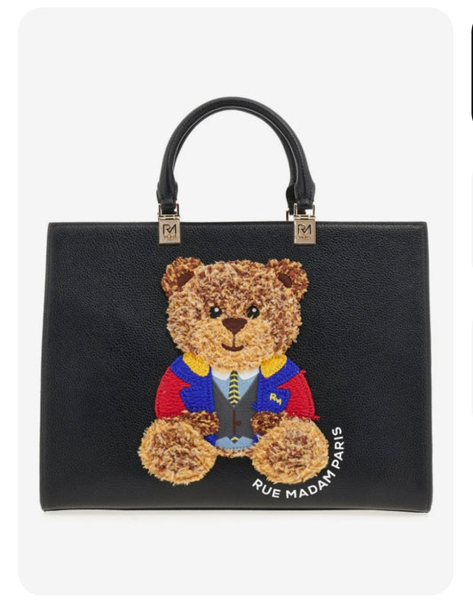 Borsa MARVIN TOTE BAG Nera – Rue Madam Paris | Eco-pelle Made in Italy