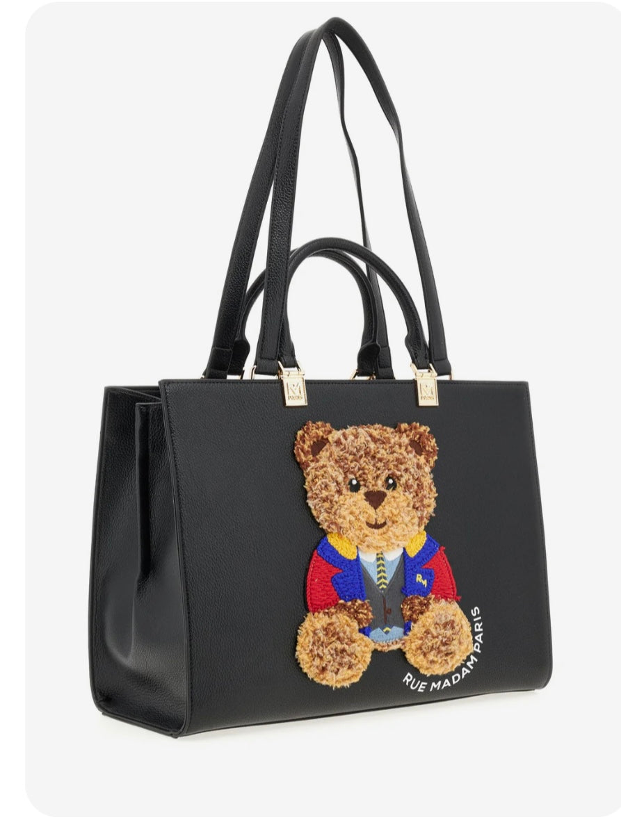 Borsa MARVIN TOTE BAG Nera – Rue Madam Paris | Eco-pelle Made in Italy